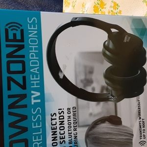 WIRELESS TV HEADPHONES. SHARP IMAGE- BLACK